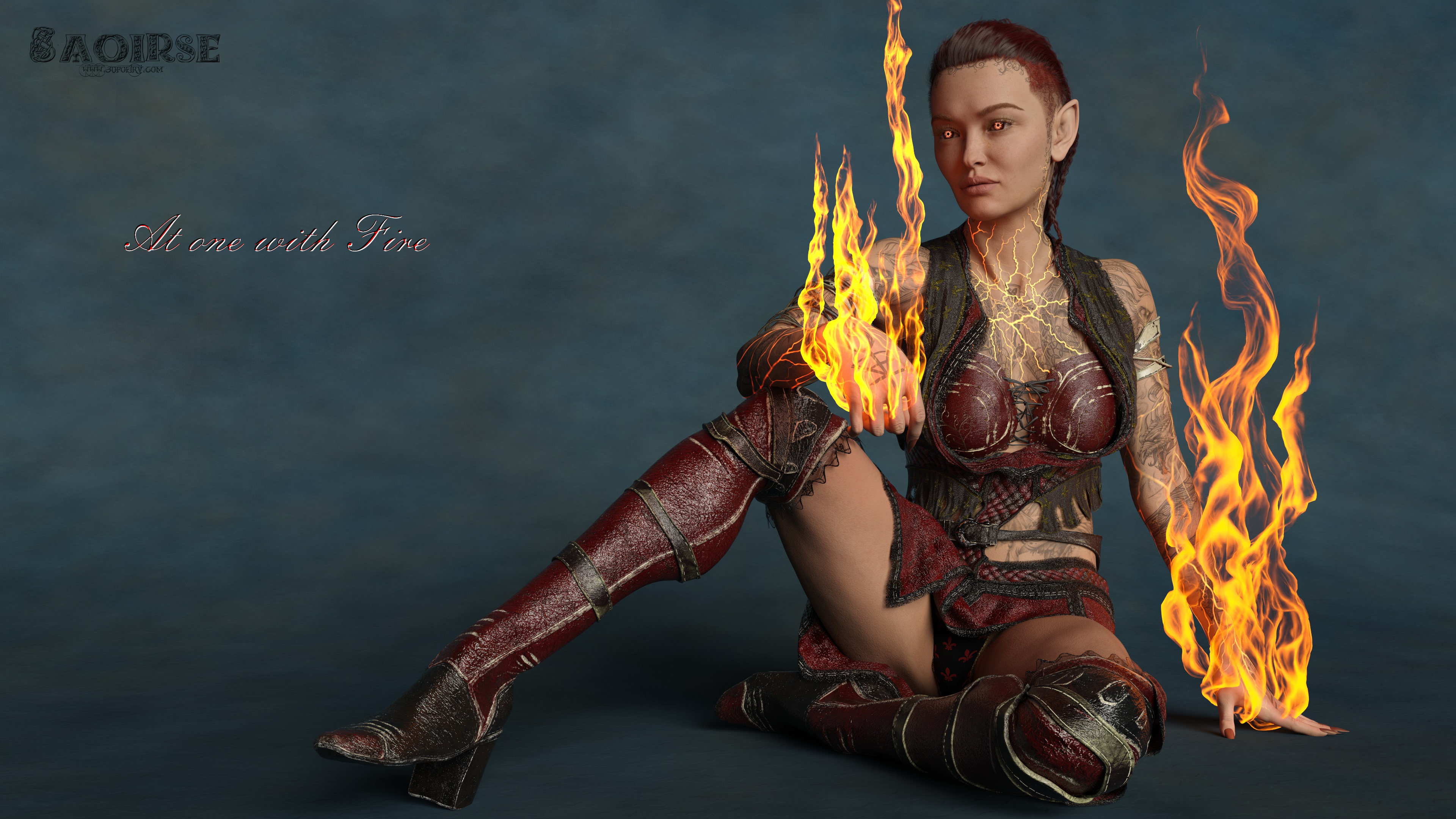 At one with Fire, no post work, straight render