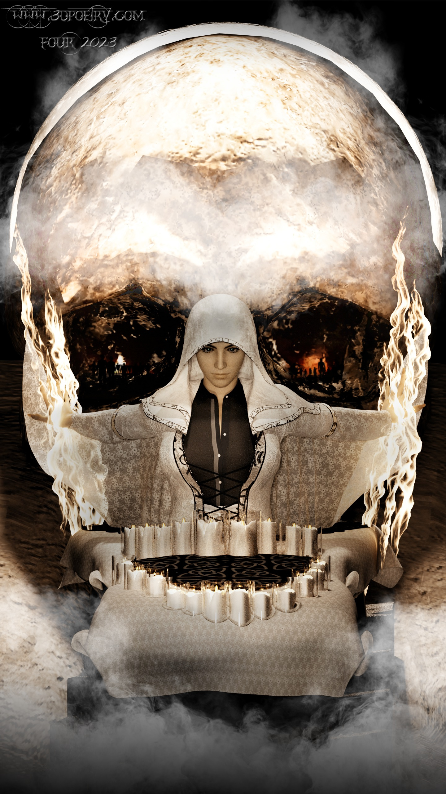 Revamping Four 15 years later. Adding images within images, and depth within depth.  Look into the caves and you will see what I mean.  Thanks for Looking.