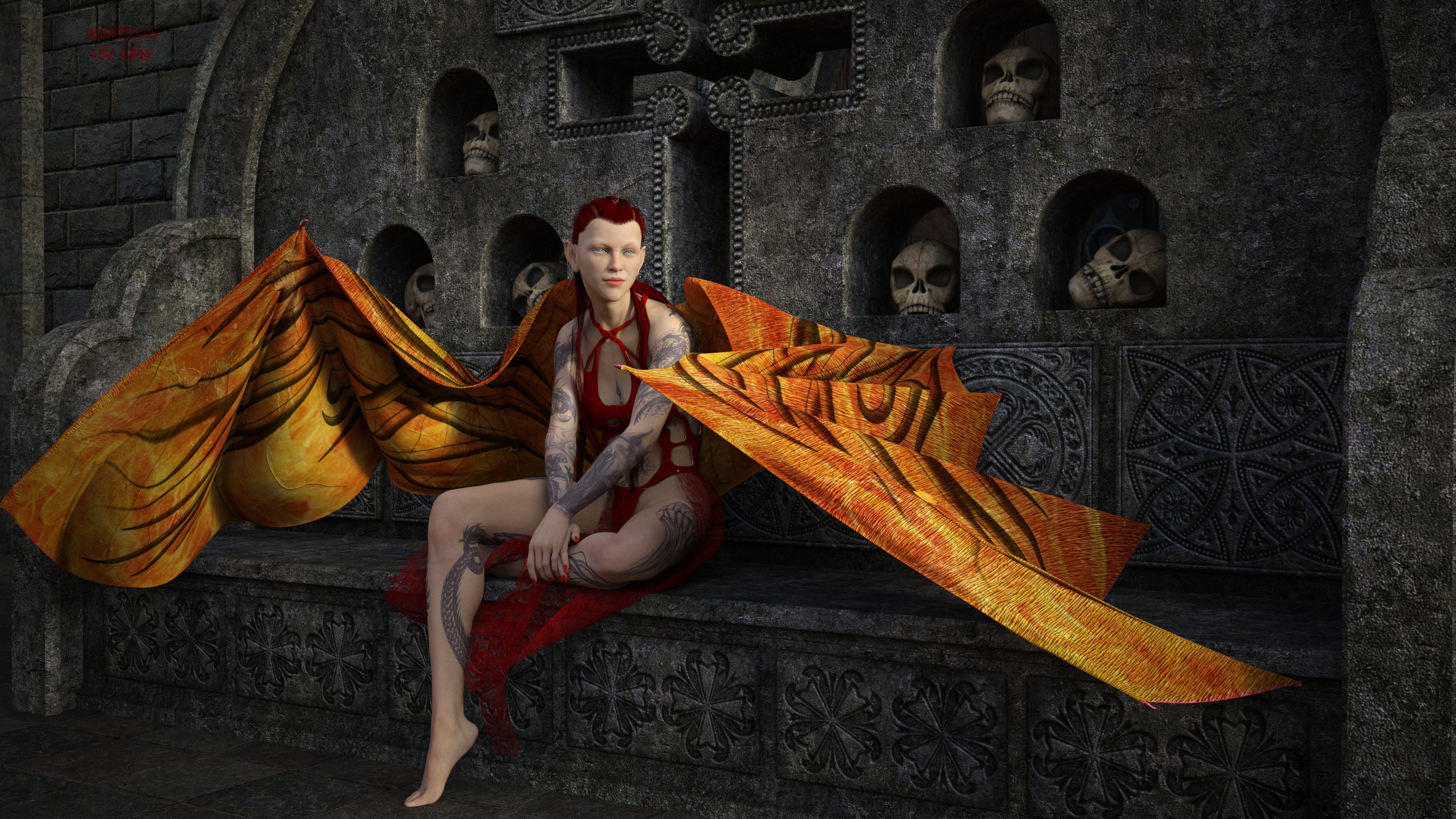 Experimenting with the dynamics on the Z Dress and the Z wings.  Calliope does love to play