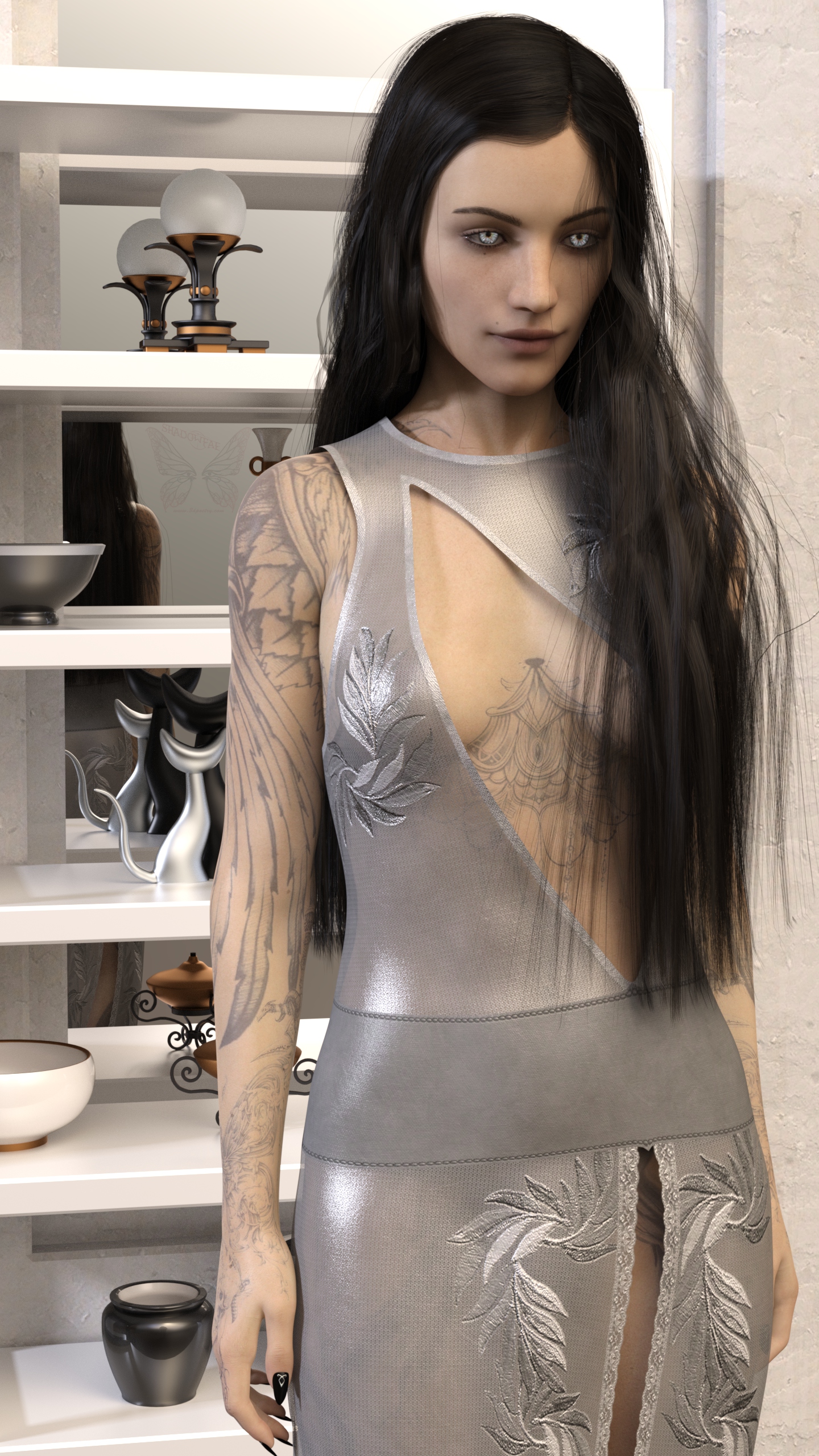 A portrait of ShadowFae with some new hair.  Looking Good