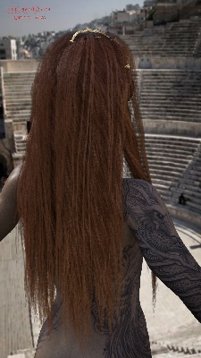 Aeron parades before her kingdom wearing her birthday suit.  Still working on her hair.