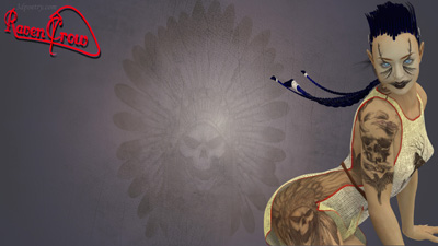 Another Desktop wallpaper idea, but she looks more like the Joker than Ravencrow