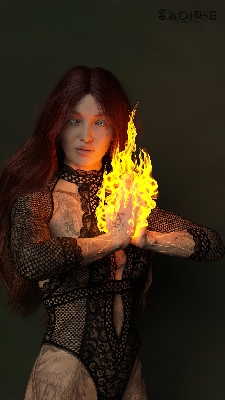 Love playing with fire, slight touch up with the hair, otherwise as per render.