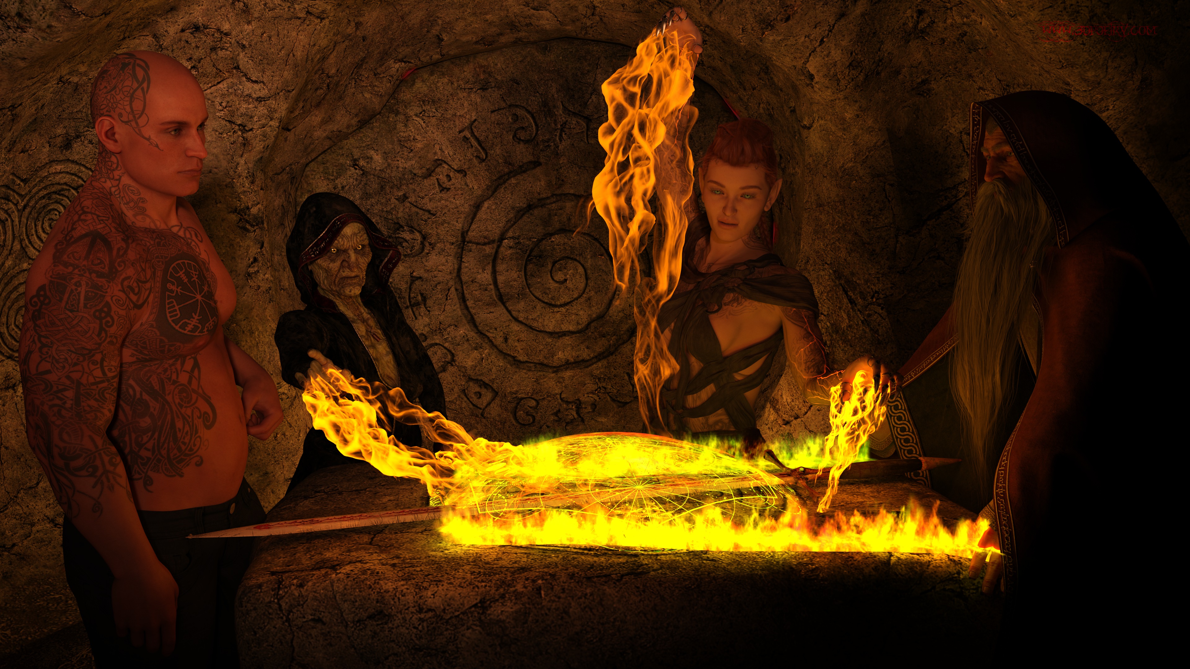 The Forge is an entry in a Sword and Sorcery Fantasy Contest @insta_daz3d and #MadeWithDaz ... This image captures a scene from a period in time that we all wish to participate.  This image was created in whole with Daz Studio and with no post work.  Find it on Daz 3d for all the elements used.