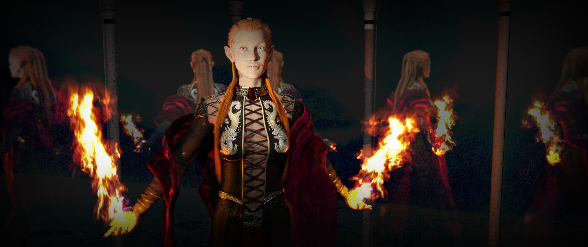 This image marks the beginning of a new era at 3D Poetry.  Saoirse sets us all on fire with the muse's Passion.  It is also a test for /n many 