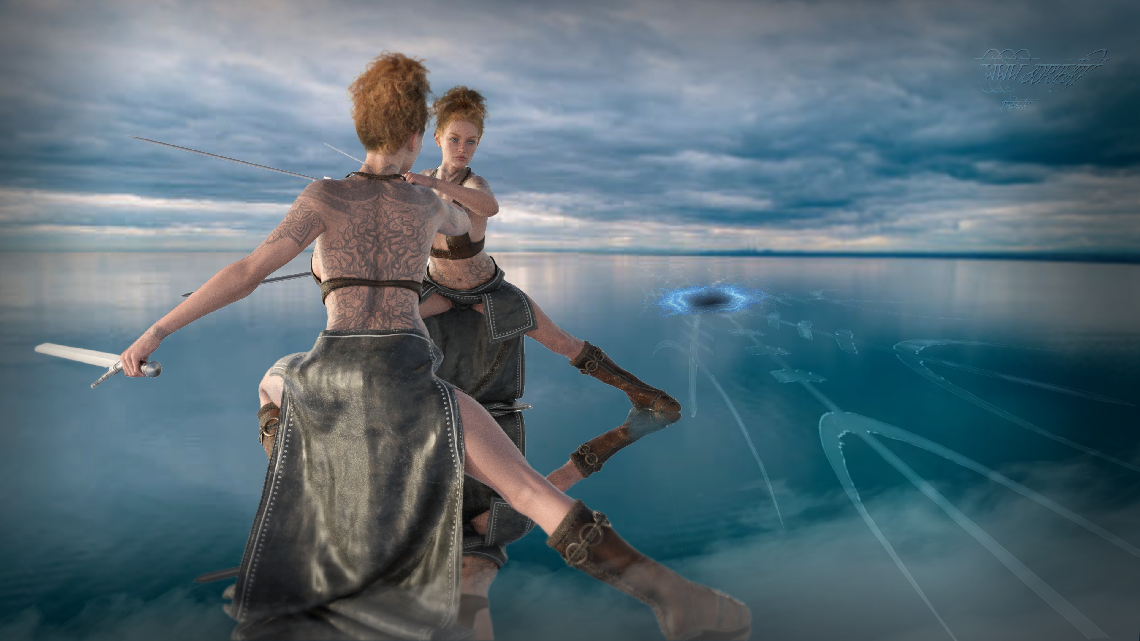 Making a treaty with yourself after reflecting upon who you are in a mirror that is not a mirror.
Studying the currents and undercurrents.
Understanding the energy within the swordplay, and the magic without.