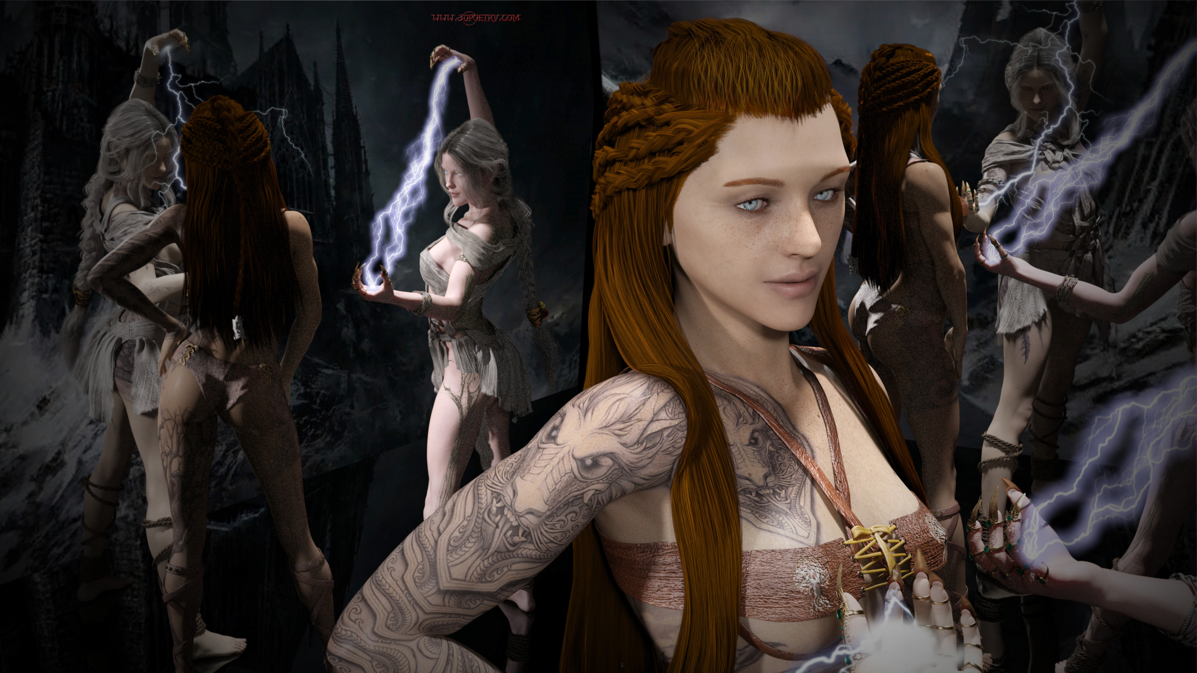 Still working on Aeron's hair.  Getting there, but still not happy with it.